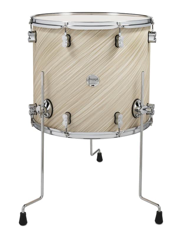 PDP Concept Maple 16x18 Floor Tom Twisted Ivory Finish Ply with Chrome Hardware image 1
