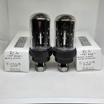 RCA 5U4GB Fat Base Black Plate Rectifier Matched Pair NOS 5U4