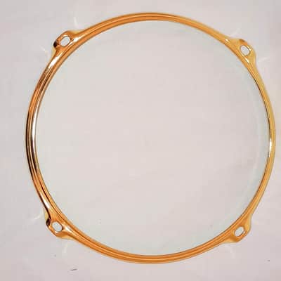 UNMARKED DRUM HOOP BATTER SIDE STICK SAVER STYLE - BRASS PLATING - FREE SHIP TO CUSA! image 3