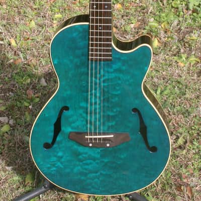 Yairi KYF-2 CTM Electric Acoustic Guitar Figured Maple Top with Fishman Presys Pickup System 2014 - Transparet Blue+Yairi Hard Case plus more extras image 2