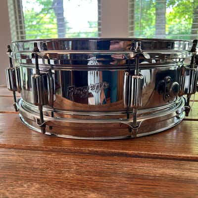Vintage ROGERS 5"X14" Dyna-Sonic Snare Drum 1969-75 COB (Chrome over Brass) Fullerton image 1