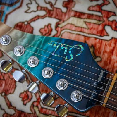 SUHR USA Custom Modern Quilt "Aqua Blue Gradient + Rosewood" (2016) image 14