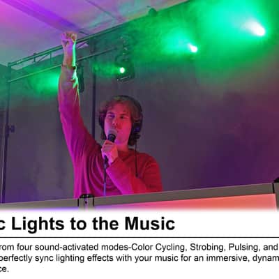 Rockville 4 PACK MINI RF1 V3 Black Rechargable RF DJ Wash Lights+Bag+Controller image 12