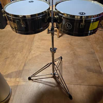 Latin Percussion LP257-KP Karl Perazzo Signature 14/15" Bronze Timbales with Gold Tone Hardware 2010s - Antiqued Bronze image 1