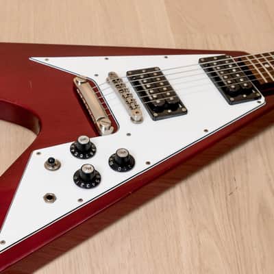 2008 Edwards by ESP E-FV-85D Flying V 67-Style Electric Guitar Cherry w/ USA Duncans, Japan image 6