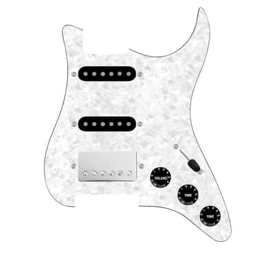 920D Custom HSS Cool Kid Humbucker & Texas Grit Pickups Loaded White Pearl / Black/ Nickel Pickguard for Strat Guitars image 1
