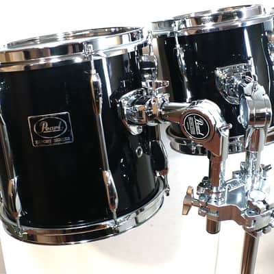 Pearl Export Series 8" and 10" Toms / Long Lug with Double Tom Stand / Black / 1990's image 5