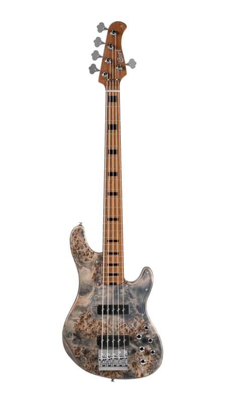 Cort GBMODERN5OPCG GB Series Modern 5 String Bass Guitar. Open Pore Charcoal Grey image 1