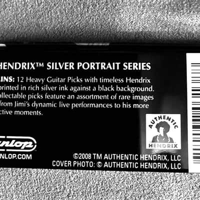 Dunlop Jimi Hendrix Silver Portrait Series 12 Guitar Picks Metal Case JHPTR05H image 3