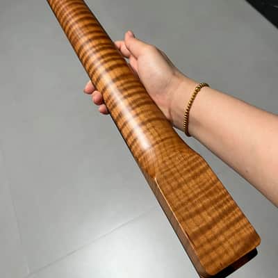 AAAAA Tele Ebony Fretboard Roasted flame Maple Electric Guitar Neck Radius 12inch Round stainless steel 22 frets hole 10mm Radius: 12 inches image 7