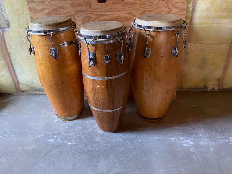 Vintage Gonbop and Valje congas Quinto, segunda and tumba 1972-1980 - lacquer image 1