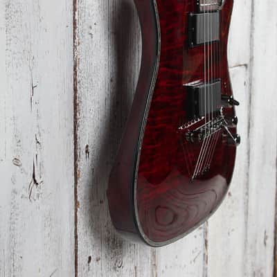 Schecter Hellraiser C-1 Electric Guitar Quilt Maple Top Black Cherry Finish image 9