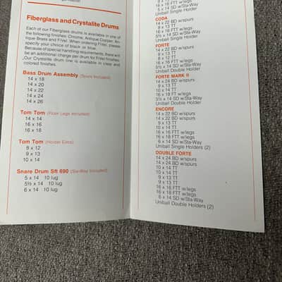 Fibes Drums Brochure 1974 - White image 2