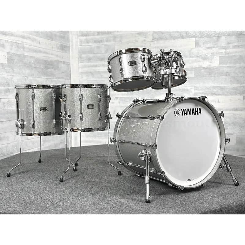 Yamaha Recording Custom 5pc Drum Set 22/10/12/14/16 Silver Sparkle image 1
