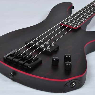 Schecter Signature Sam Bettley Stiletto Electric Bass in Satin Black with Red! With Free Hardcase! image 4