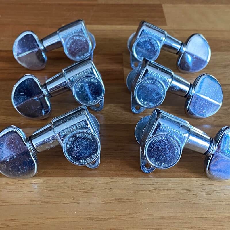 1950s-60s Grover Grover Futura Chrome Guitar Machine Heads Chrome