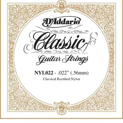 D'Addario NYL022 Rectified Nylon Classical Guitar Single String .022