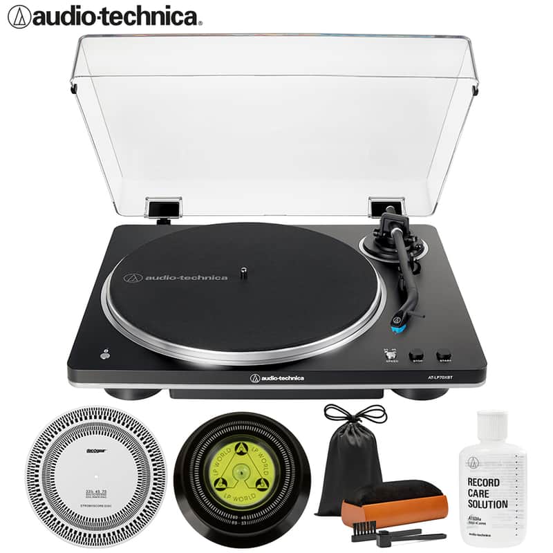Audio-Technica AT-LP70XBT Fully Automatic Wireless Belt-Drive Turntable w/ Record Care Bundle image 1