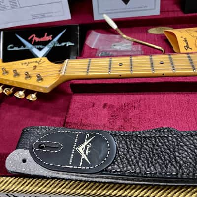 1956 Fender Stratocaster Masterbuilt By Dennis Galuszka Fiesta Red  Gold Hardware Journeyman Relic image 11