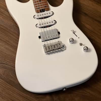 Soloking MS-1 Custom 24 HSS Flat Top in White Gloss Nafiri Special Run image 3