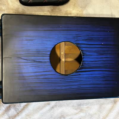 Latin Percussion LP Aspire Accents Cajon - Blueburst Streak Finish 2010s w/ LP Seat Cushion image 5