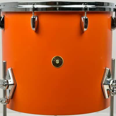 Gretsch USA Custom drum set. Special one-off for Nashville show. Satin Orange 10/12/13/14/16/20. Unique image 7