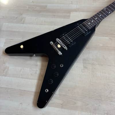 Gibson - 80s RI Flying V - Ebony w/ Brown Deluxe Gibson HD Case & Case Candy (2023-Demo) image 8