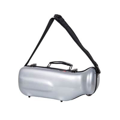 Crossrock Bb Trumpet Strong Fiberglass Lightweight Flight Case, Silver Brass Instrument Hard Case image 2