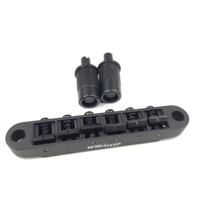 Wilkinson WOGT1 & WOGB2 Tune-O-Matic Bridge for LP Guitar (Bridge & Tailpiece) - Black (Fast Free US Shipping!) image 2