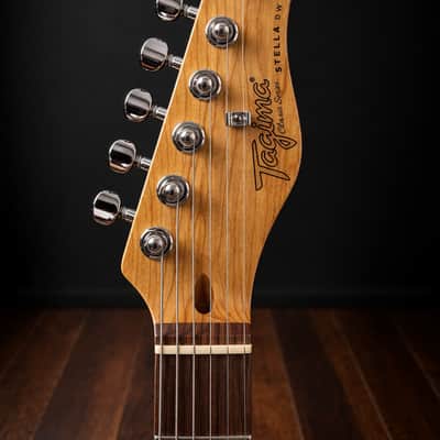1981 Tagima Stella DW Quilt Top – Orange Flame – HSS – Roasted Maple Neck – Excellent image 6
