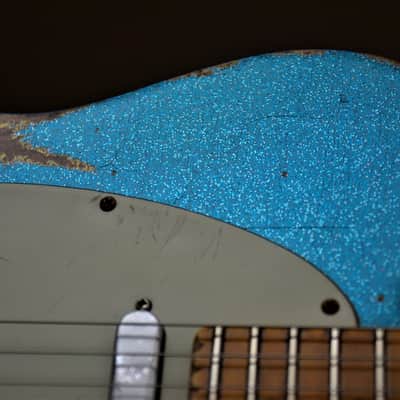 American Fender Custom Telecaster Nitro Heavy Relic Blue Sparkle image 24