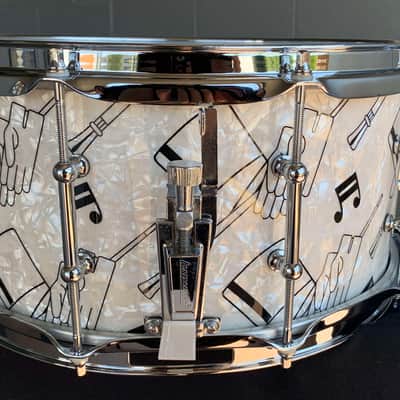 1999 Ludwig 90th Anniversary Classic Maple 6.5x14 Snare Drum in Top Hat & Cane w/ Case image 4