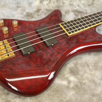 Left Handed 2006 SCHECTER Elite-4 NT Bass Guitar - Cherry QMT image 11