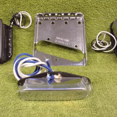 REVISED:  Fender Telecaster pickups and bridge plate, 1990'S OR 2000'S, BLACK & SILVER, Cipollina image 1