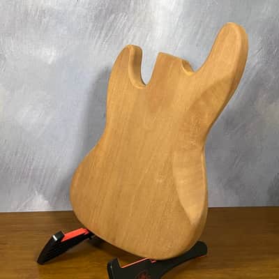 High end Offset bass body NOS unique figure Curly Maple Top solid one-piece True Brazilian Mahogany Back Unfinished Front Routed Luthier Supply R39 image 12