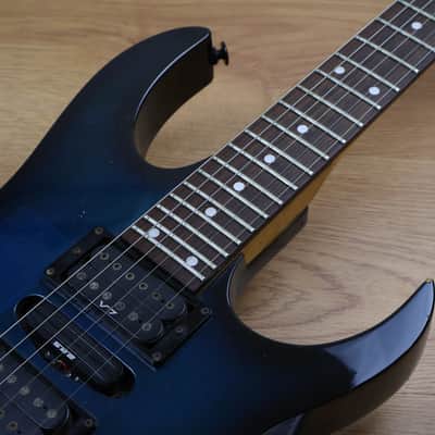 1992 Ibanez Japan RG570FM Superstrat (Transparent Blue) image 5