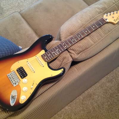 Squier by Fender Vintage Modified Stratocaster HSS w/ Custom Gold Anodized Aluminum Pickguard / Backplate image 2