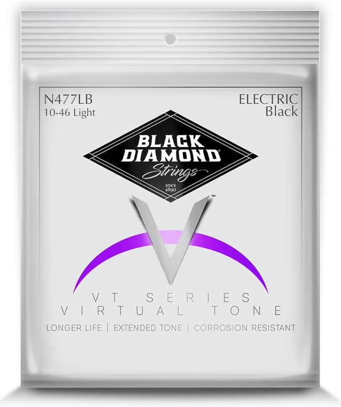 Black Diamond Guitar Strings Electric Extra Light 010-046 Black Steel image 1