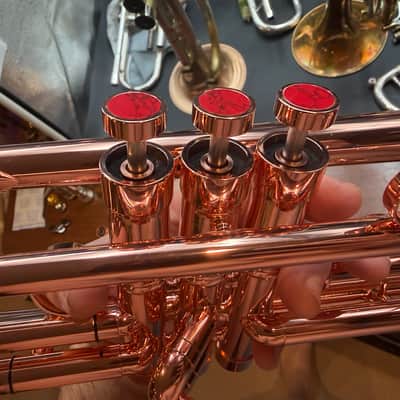 ARCH CITY BRASS AURA MK II JAZZ TRUMPET – COPPER LACQUER – SPECIAL ORDER GOLD BRASS BELL – DELUXE CASE image 7