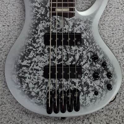 Mint Ibanez BTB25TH5SLM 5-String Electric Bass Guitar Silver Blizzard Matte Finish image 1