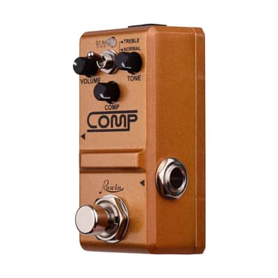 Rowin Golded Tiny Analog Comp Box Guitar Compressor Pedal Compression Effect for Electric Guitar BASS Pedalboard True Bypass image 3