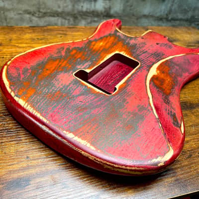 Warmtone CG HSH Strat Style Guitar Body Relic "Knight” Nitro 4.0lbs image 7