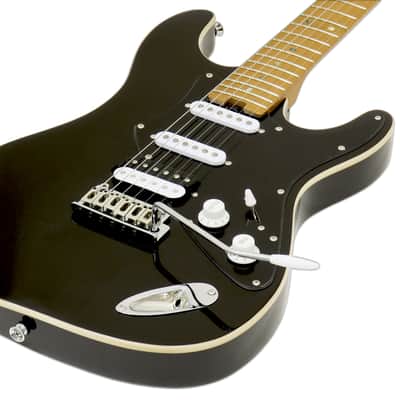 Aria Pro II Dg Electric Guitar Black W/Strap image 4