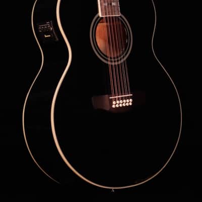 Ibanez AJ7012M1E Artwood Jumbo 12-String A/E Acoustic Guitar, Black image 4