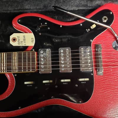 Hofner 175 Galaxie 1963 Red Vinyl Electric Guitar image 4