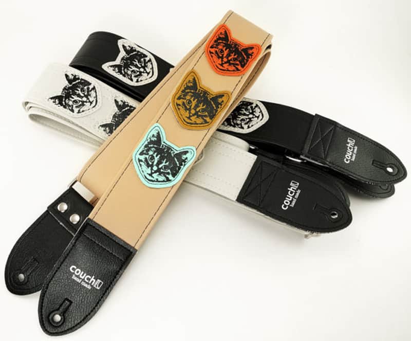 The Couch Multi-Colored Cat Guitar Strap image 1
