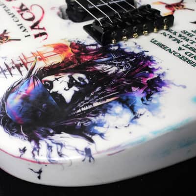 Custom Painted And Upgraded Dean Custom Zone Guitar - Aged and Worn With Graphics And Reverse Headstock image 18