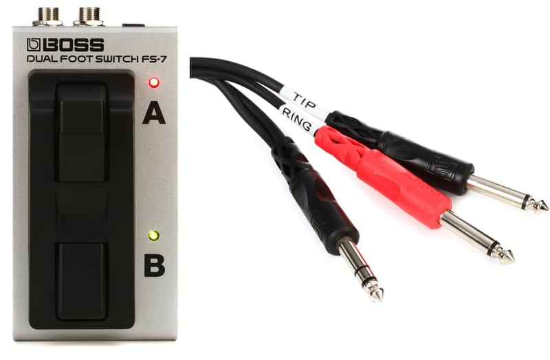 Boss FS-7 Dual Foot Switch Bundle with Hosa STP-203 Insert | Reverb