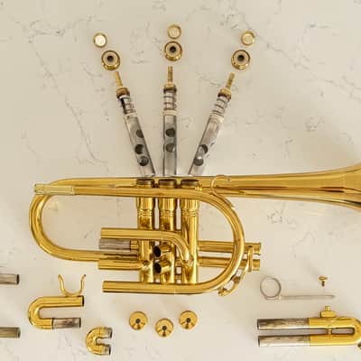 King Tempo II 603 Student/Intermediate Bb Cornet w/original case. - Lacquered Brass image 15