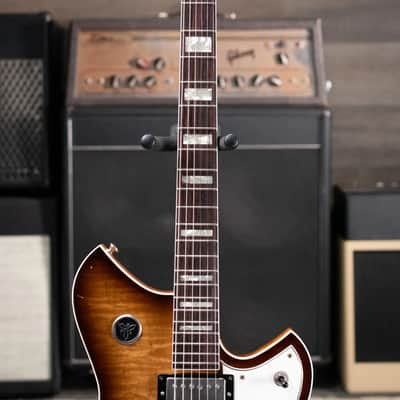 Novo Dealer Limited Miris JHH Semi-Hollow Electric Guitar - Amber Burst with Gig Bag image 5